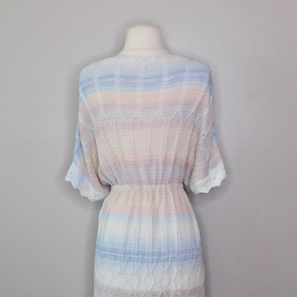 Anthropologie KNITTED & KNOTTED Pastel Ombré Beach Duster Cardigan Medium Petite - Picture 10 of 14